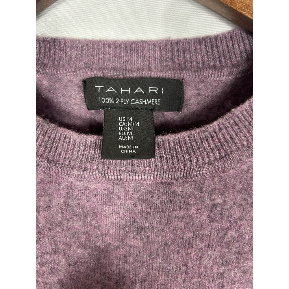 Tahari 2‎ PLY 100% Cashmere Sweater YOUTH Girls Size M Purple Luxe Long Sleeve - Picture 2 of 8